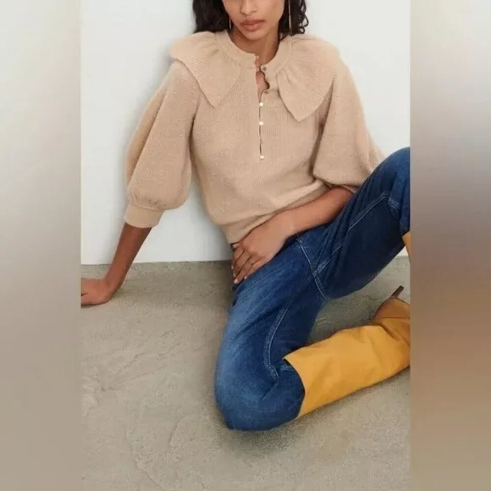 Nude/ Pink BA&SH Timon Sweater, Mohair blend